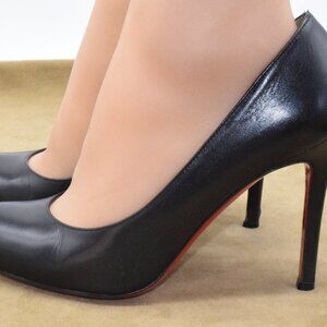 VGC Christian Louboutin Simple Heels Pumps 37 M 6.5M Black Kid Leather Comfort